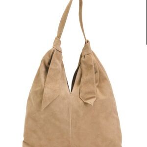Divine Firenze slouchy knot suede hobo bag nwt ambrosia light khaki tan